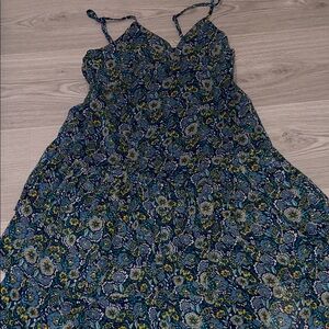 Floral Blue and Green Women's Dress
